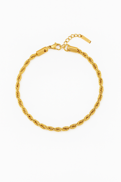 Elegante Handgemaakte Touwarmband  Zilverkleurig 3mm